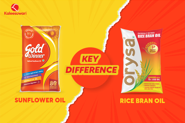 Key difference between Sunflower oil and Rice bran oil